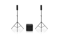 3-AMPED 1000W STEREO SOUND SYSTEM-2X TOPS WITH 4X3" FULL-RANGE SPEAKERS, 1X12" ACTIVE SUB-BLACK